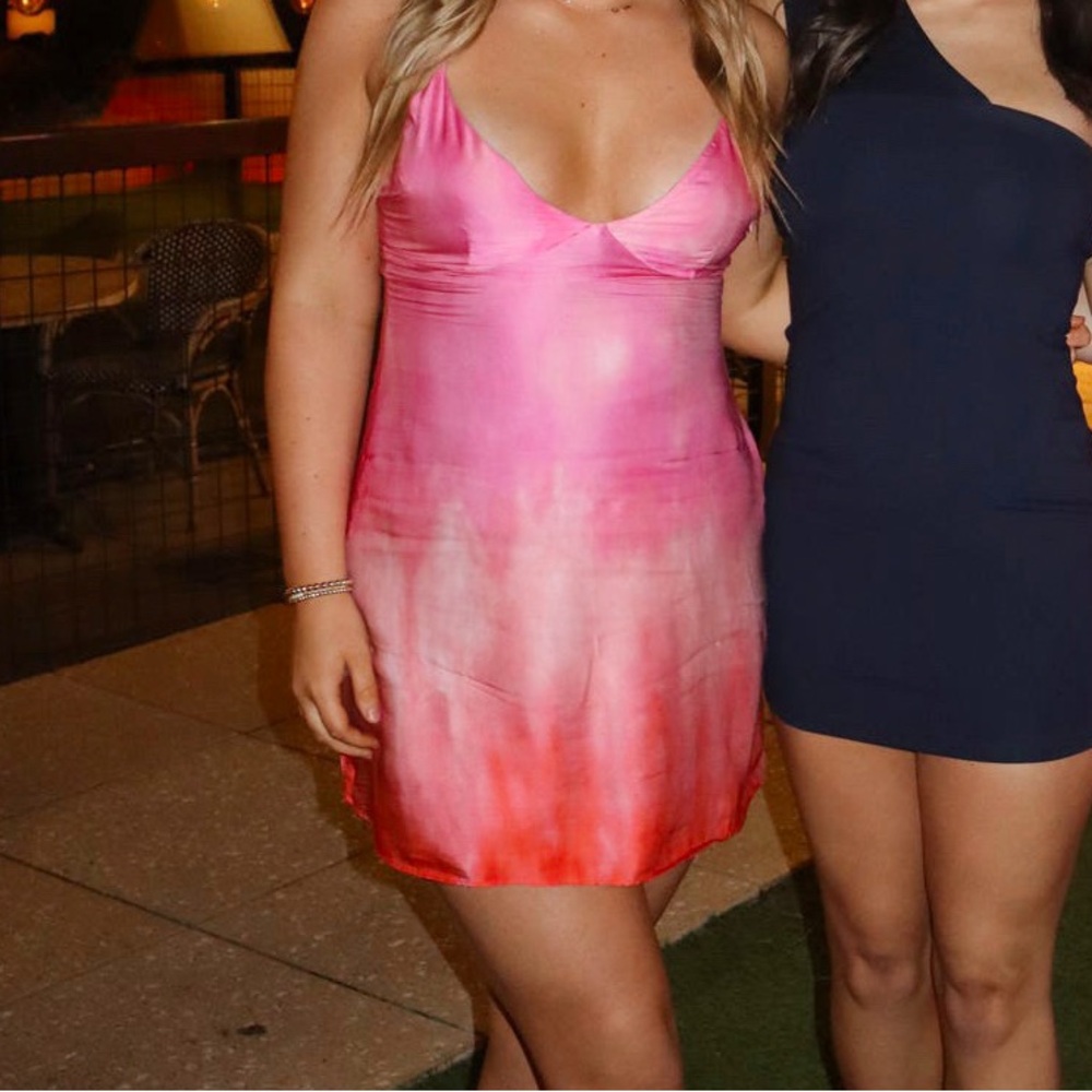 Pink and Red Zara Ombre Dress size medium